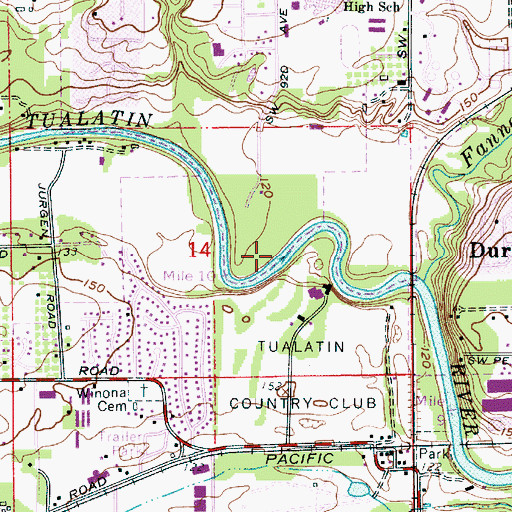 Topographic Map of Cook City Park Boat Ramp, OR