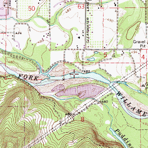 Topographic Map of Clearwater Park Boat Ramp, OR