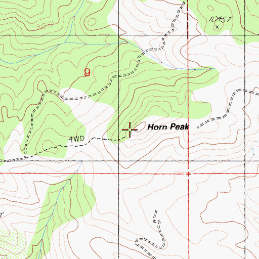 Topographic Map of Horn Peak, CA