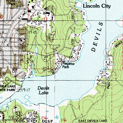 Topographic Map of Regatta Grounds Park Boat Ramp, OR