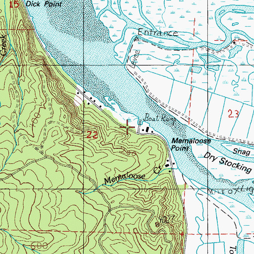 Topographic Map of Memaloose Point County Boat Launch, OR