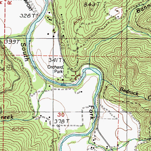 Topographic Map of Orchard Park Boat Launch, OR