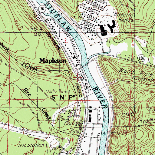 Topographic Map of Mapleton Transient Float, OR