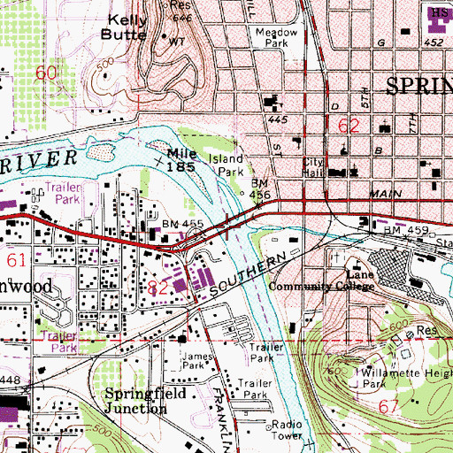 Topographic Map of Island Park Boat Ramp, OR