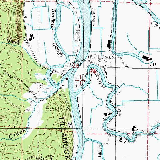 Topographic Map of Big Barn RV Park and Marina, OR