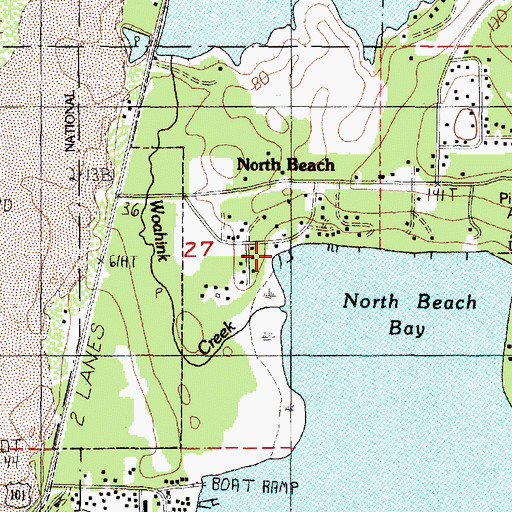 Topographic Map of Darlings Resort Boat Ramp, OR