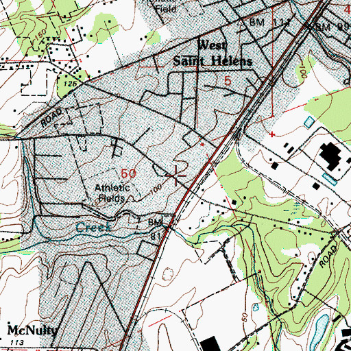 Topographic Map of Columbia County Rider Rite Aid Park and Ride, OR