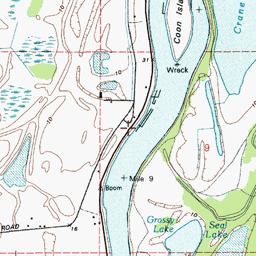 Topographic Map of Coon Island Marina, OR