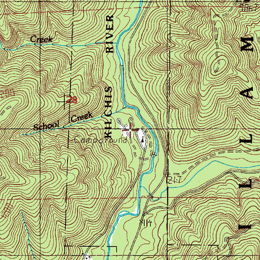 Topographic Map of Kilchis River Park County Drift Boat Launch, OR