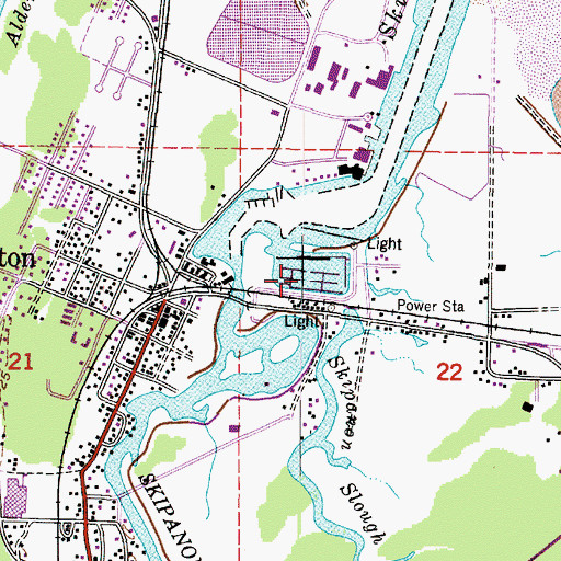 Topographic Map of Warrenton Marina, OR