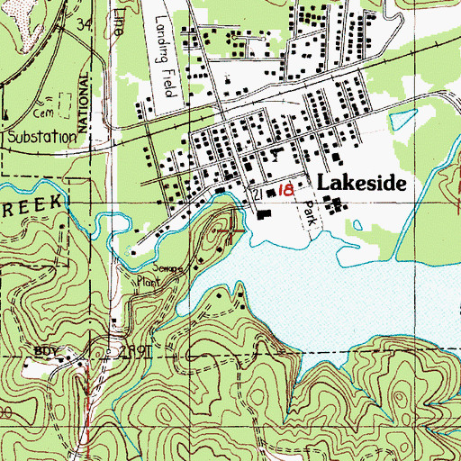 Topographic Map of Lakeside Marina, OR