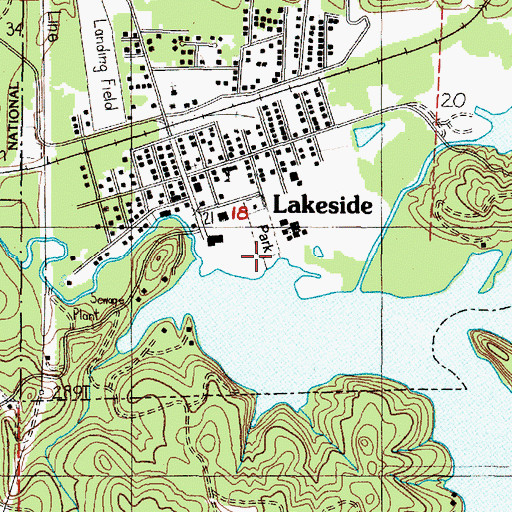 Topographic Map of Tenmile Lake Park County Boat Ramp, OR