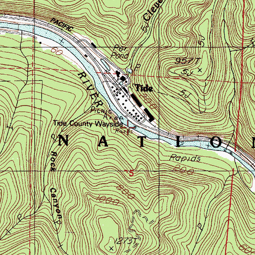 Topographic Map of Tide Wayside Boat Ramp, OR