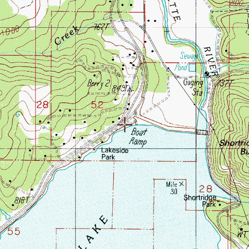 Topographic Map of Lakeside Park Boat Ramp, OR