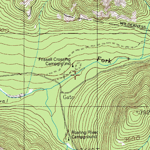Topographic Map of Frissell Crossing Campground Boat Ramp, OR