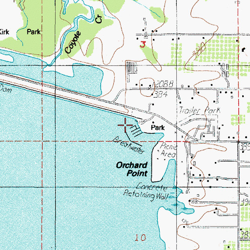 Topographic Map of Orchard Point Park Boat Ramp, OR