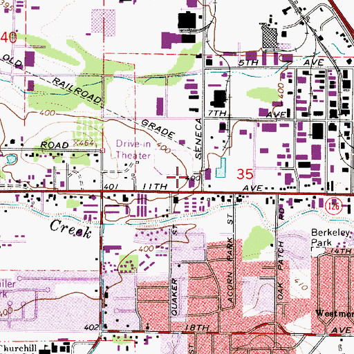 Topographic Map of Lane Transit District Park and Ride, OR