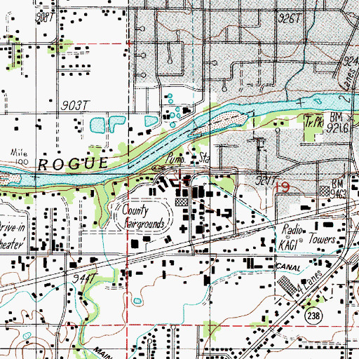 Topographic Map of Josephine Community Transit, OR