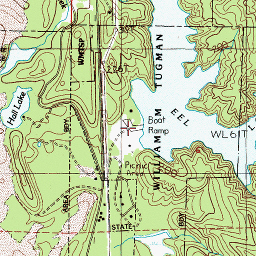 Topographic Map of William Tugman State Park Boat Ramp, OR