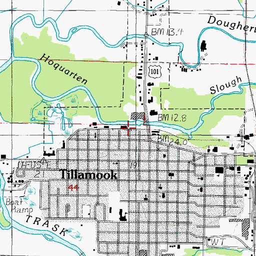Topographic Map of Marine Park Boat Ramp, OR