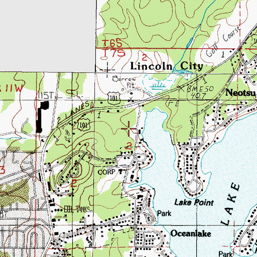 Topographic Map of Blue Heron Boat Landing, OR