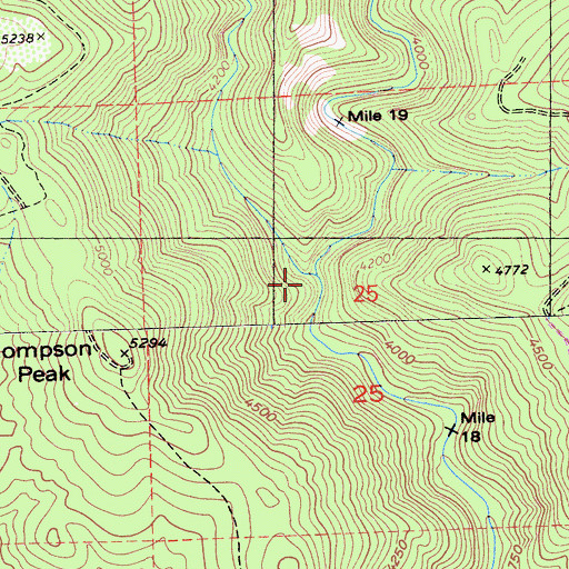 Topographic Map of Hull Creek, CA