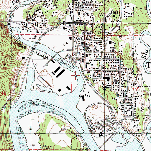 Topographic Map of Port Dock One Toledo, OR
