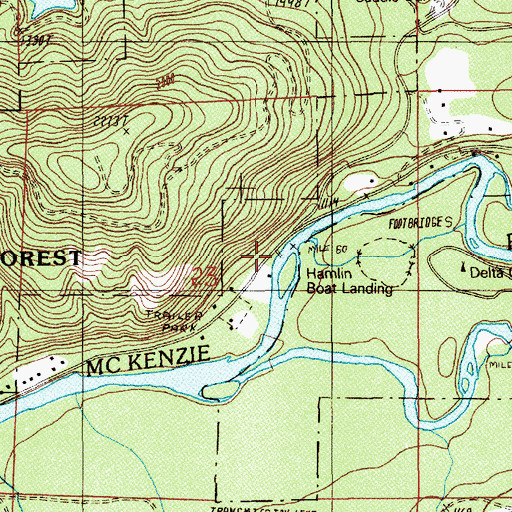 Topographic Map of Hamlin Landing Boat Ramp, OR