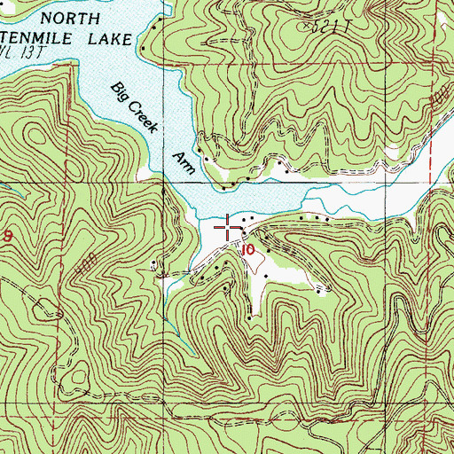 Topographic Map of Sunlake Marina North Tenmile Lake, OR