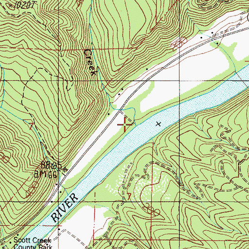 Topographic Map of Scott Creek County Park Boat Ramp, OR