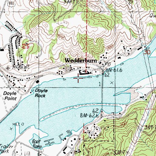 Topographic Map of Jot's Resort, OR