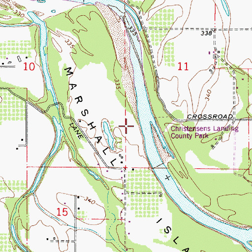 Topographic Map of Marshall Island Access Boat Ramp, OR
