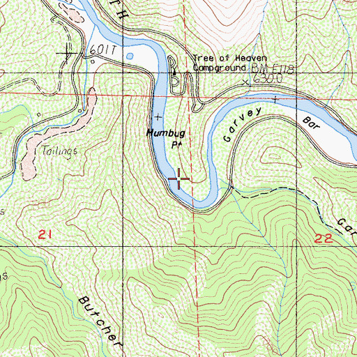 Topographic Map of Humbug Point, CA