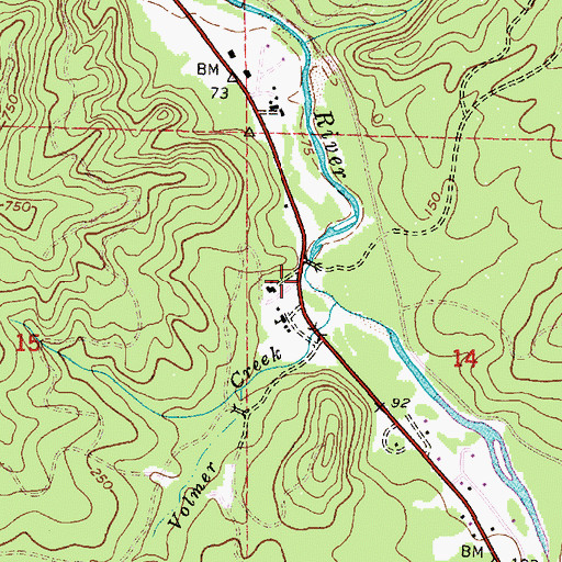 Topographic Map of Klootchy Creek County Park Boat Ramp, OR