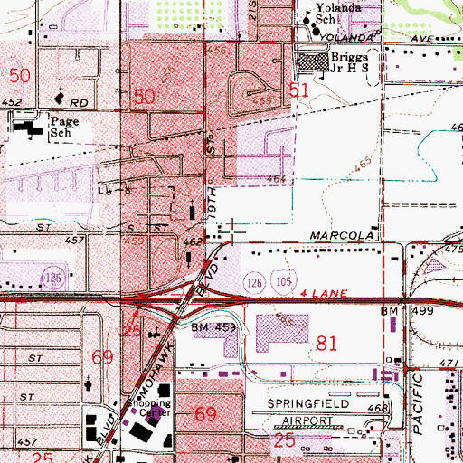 Topographic Map of Lane Transit District Park and Ride, OR