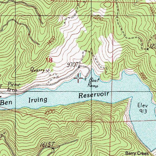 Topographic Map of Ben Irving Reservoir County Park Boat Ramp, OR