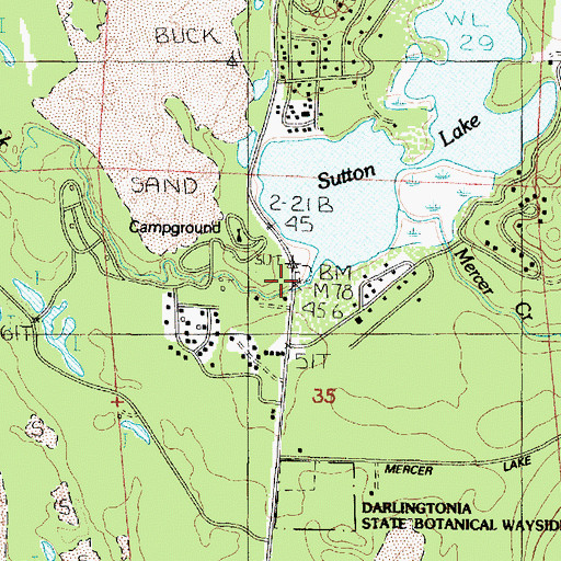 Topographic Map of Sutton Launch Boat Ramp, OR