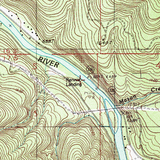 Topographic Map of Rennie Landing Boat Ramp, OR