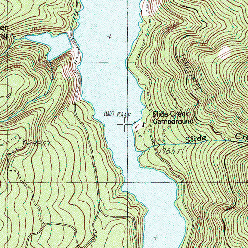 Topographic Map of Slide Creek Boat Ramp, OR