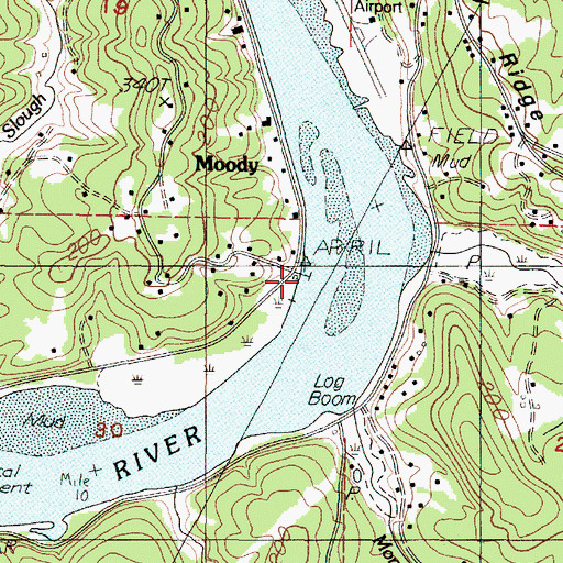 Topographic Map of Criteser Moorage Boat Dock, OR