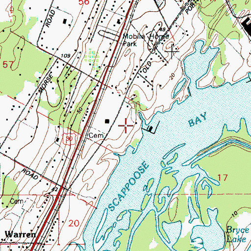 Topographic Map of Port of Saint Helen's Scappoose Bay Marina, OR