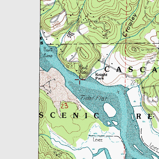 Topographic Map of Knight Park, OR