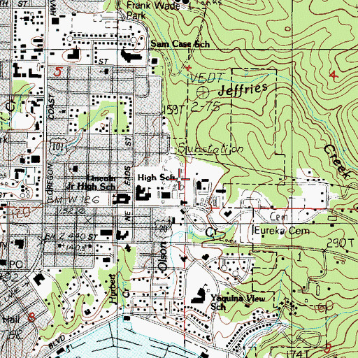 Topographic Map of Lincoln County Transit, OR