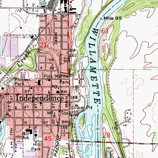 Topographic Map of Riverview City Park Boat Ramp, OR