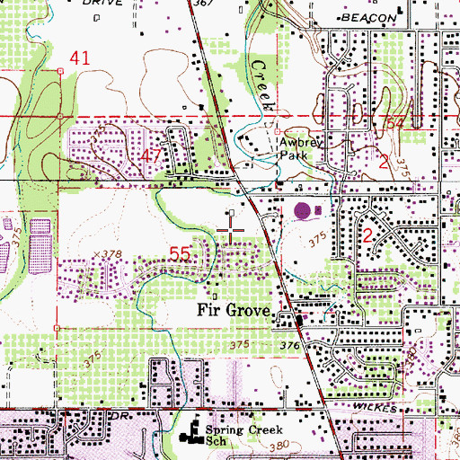 Topographic Map of Lane Transit District Park and Ride, OR
