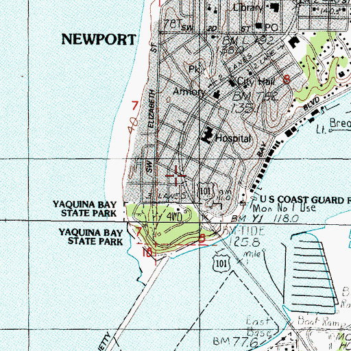 Topographic Map of Greyhound and Valley Retriever Bus Depot, OR