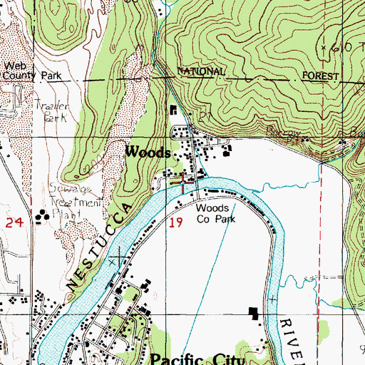 Topographic Map of Raines Resort Dock, OR