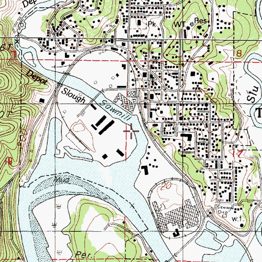 Topographic Map of Port Dock One Toledo, OR