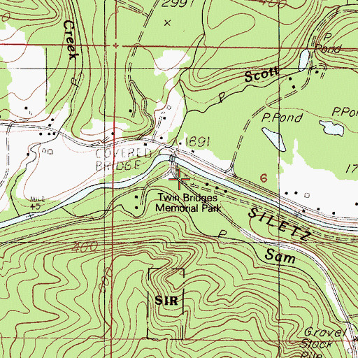 Topographic Map of Sams Creek Boat Launch, OR