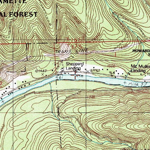 Topographic Map of Shepard's Landing Pole Slide, OR